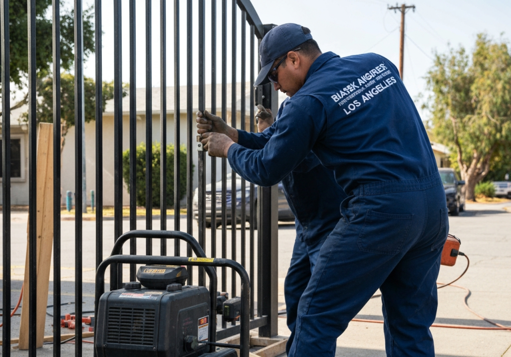 Professional gate repair services performed by a skilled technician.